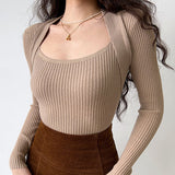 Kukombo Cross Shoulder Knit Sweater