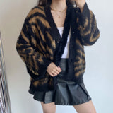 Kukombo Tiger Loose Knit Cardigan