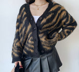 Kukombo Tiger Loose Knit Cardigan