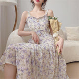 Kukombo 2022 Women Vintage Franch Style Female Strapless Party Dress Casual Holiday Lady Boho Vestido Summer Print Floral Dress K79