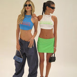 Kukombo Y2k Top 2000S Letter Printed Sleeveless Graphic Tees Streetwear Women Fashion Sexy Cropped Tank Tops P71-AH11