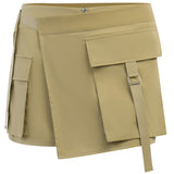 Kukombo Irregular Pocket Cargo Skirts For Girls Y2k 2000S Streetwear Women Cute Sexy Low Waisted Mini Skirt Pink Khaki P98CE16