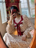 Kukombo Vintage Elegant Floral Dress Women 2022 Spring Flare Sleeve Evening Party Midi Fairy Dress Ladies Korean Patchwork Casual Dress