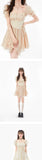 Kukombo  French Elegant Short Party Dress Evening Women Sweet Fairy Vintage Mini Dress Lolita Kawaii Clothing 2022 Summer Korean Style