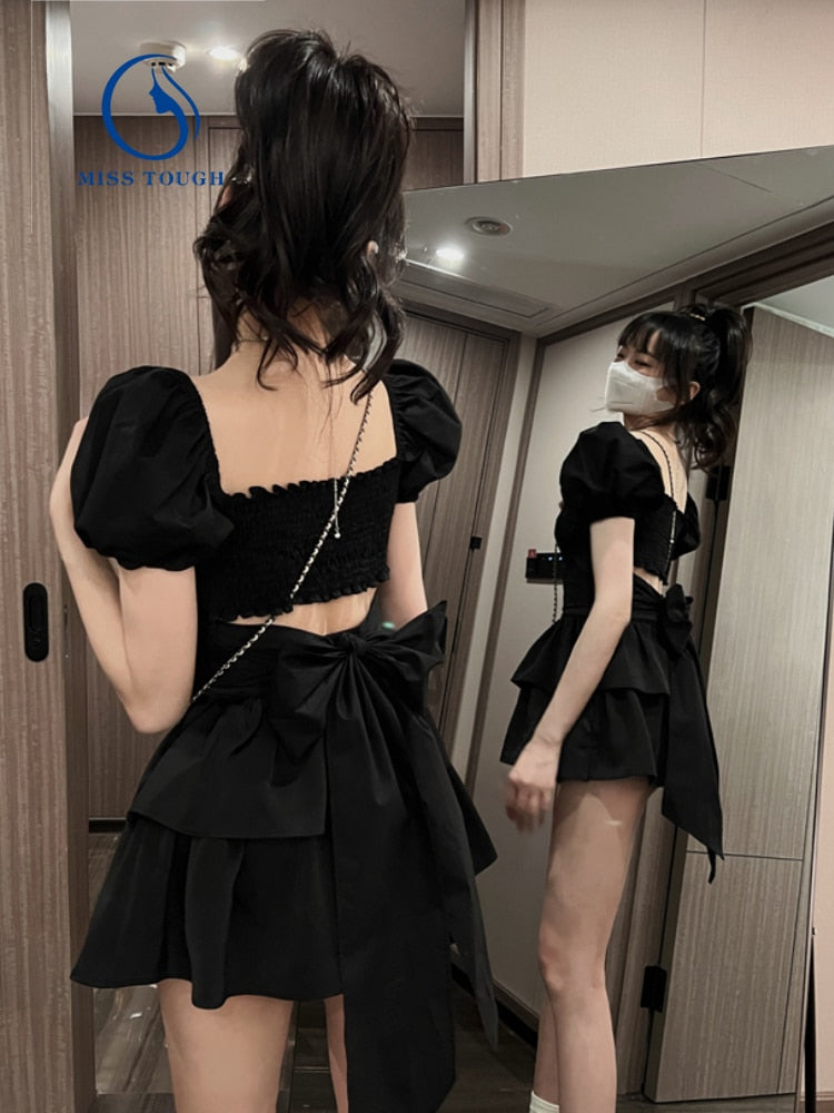 Sexy Low Cut Mini Dress Casual Korea For Women And Girls Perfect For Spring  And Summer Club Parties In Red, Black, White, And Pink From Dresslikes,  $22.24