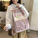 College Student Female Backpack Travel Fashion Women School Bag Book Ladies New Backpack Girl Laptop Waterproof Nylon Bag Kawaii K47