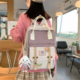 College Student Female Backpack Travel Fashion Women School Bag Book Ladies New Backpack Girl Laptop Waterproof Nylon Bag Kawaii K47