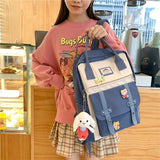 College Student Female Backpack Travel Fashion Women School Bag Book Ladies New Backpack Girl Laptop Waterproof Nylon Bag Kawaii K47