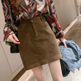 Kukombo Women Skirt Autumn Winter Hot Sale 3XL Corduroy Mini Female Solid Pencil Slimming Sexy Trendy Elegant All-Match Leisure Ulzzang