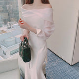 Kukombo Pink Elegant Ruffles Dress Women 2022 Spring  Long Sleeve Spaghetti Strap Vintage Party Dresses Office Ladies Clothing