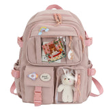 Kukombo 2022 Cute Women Backpacks Waterproof Multi-Pocket Nylon School Backpack for Student Female Girls Kawaii Laptop Book Pack Mochilas K111