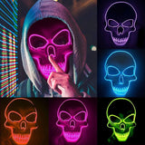 Kukombo Halloween led Light Up Halloween Mask Scary Ghost Head Skull Glowing Mask Masquerade Parties Mask Carnival Dress Up Cosplay Costume Decor