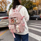 Kukombo 2022 Cute Women Backpacks Waterproof Multi-Pocket Nylon School Backpack for Student Female Girls Kawaii Laptop Book Pack Mochilas K111