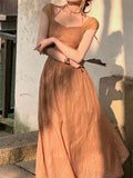 Kukombo Vintage Midi Dress For Women Summer 2023 New Elegant Sexy Prom Evening Party Vestidos Fashion Female Clothing Ladies Dresses