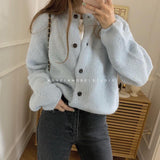 Kukombo Women's Sweaters Cardigan Oversize Knitting Fall Winter Sweater Vintage Buttons White Cardigans Woman Knitted Long Sleeve Loose